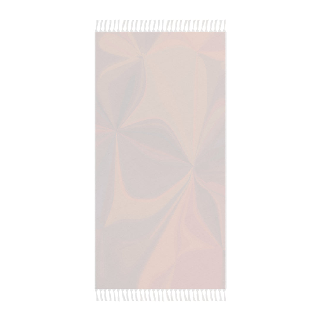back of Rectangular towel with geometric pattern on a white background