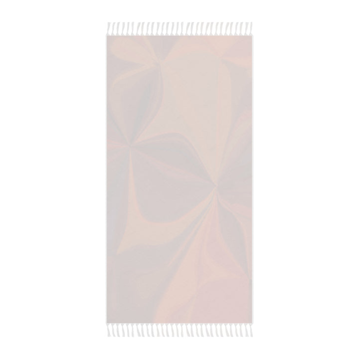 back of Rectangular towel with geometric pattern on a white background