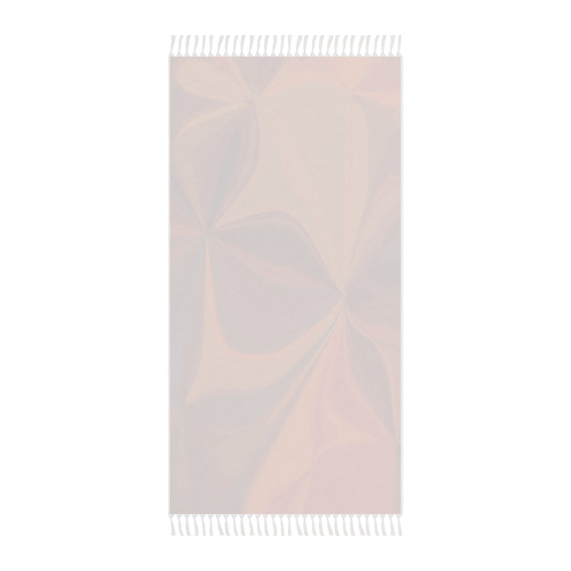 back of Rectangular towel with geometric pattern on a white background