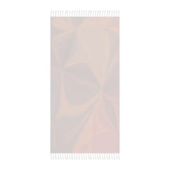 back of Rectangular towel with geometric pattern on a white background
