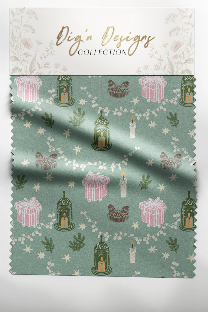 Fabric swatch of christmas fabric style small icons