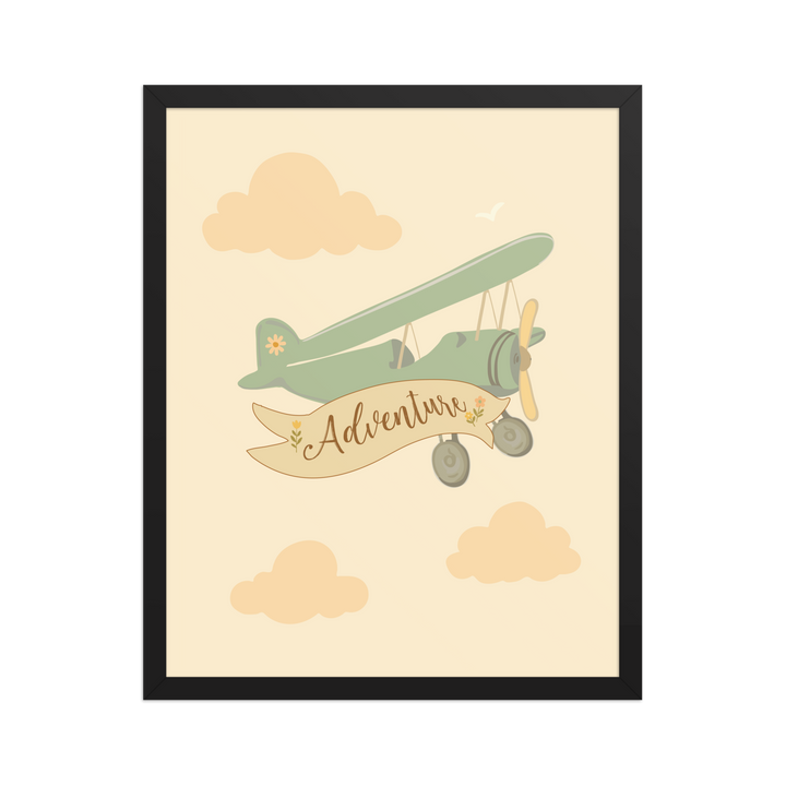 Adventure Awaits Airplane Wall Art | Whimsical Nursery Print