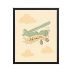 Adventure Awaits Airplane Wall Art | Whimsical Nursery Print