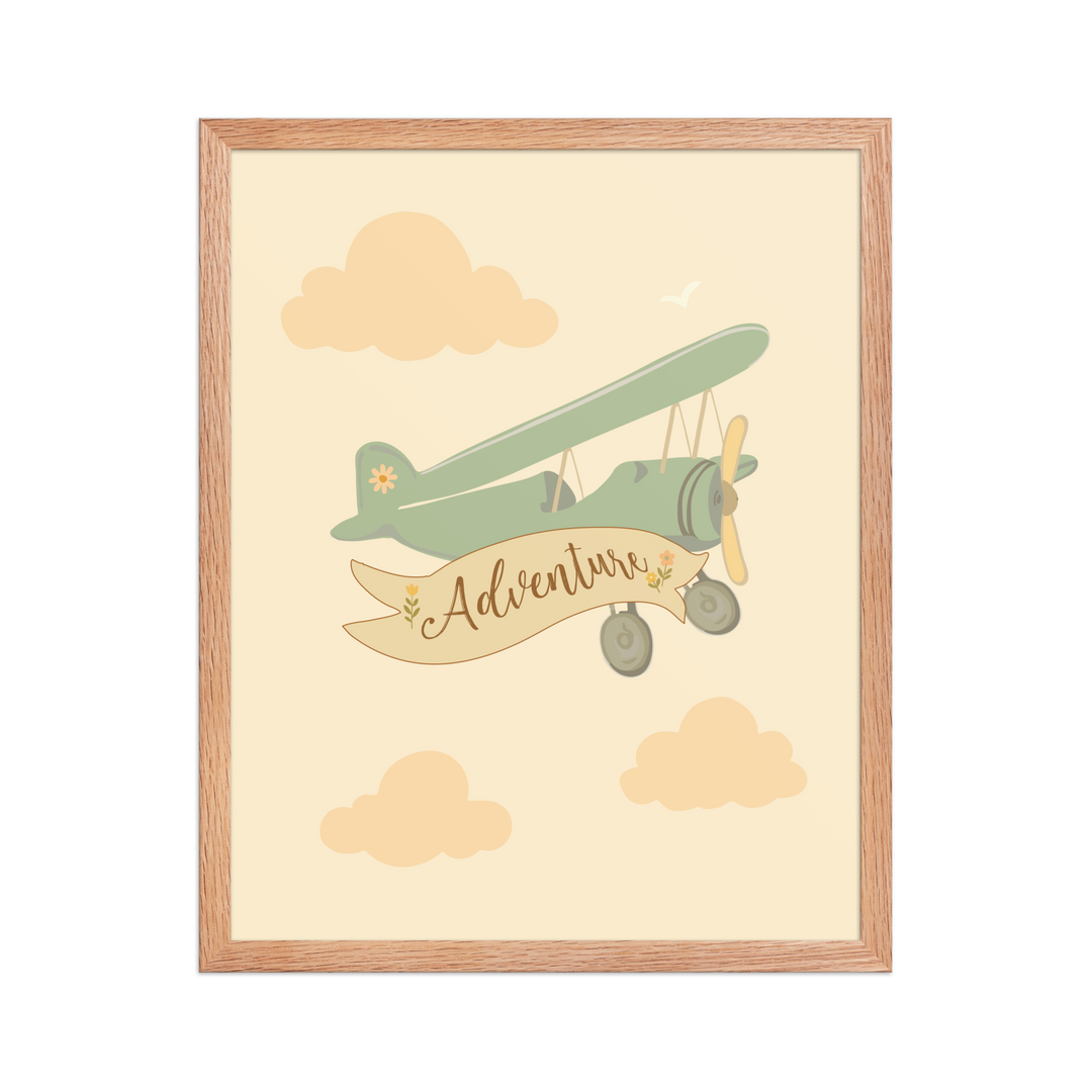 Adventure Awaits Airplane Wall Art | Whimsical Nursery Print