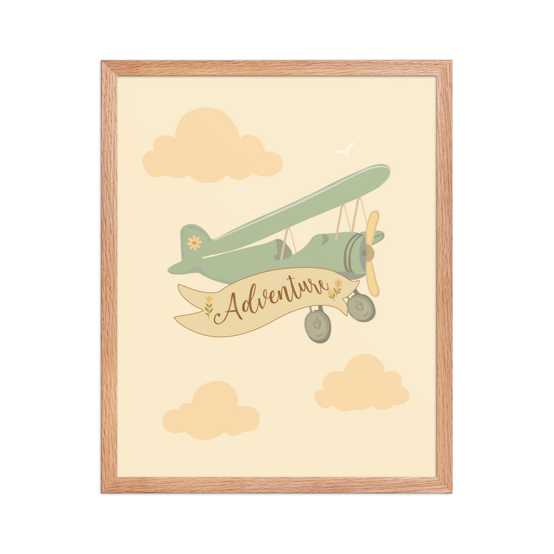 Adventure Awaits Airplane Wall Art | Whimsical Nursery Print