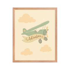 Adventure Awaits Airplane Wall Art | Whimsical Nursery Print