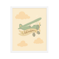 Adventure Awaits Airplane Wall Art | Whimsical Nursery Print
