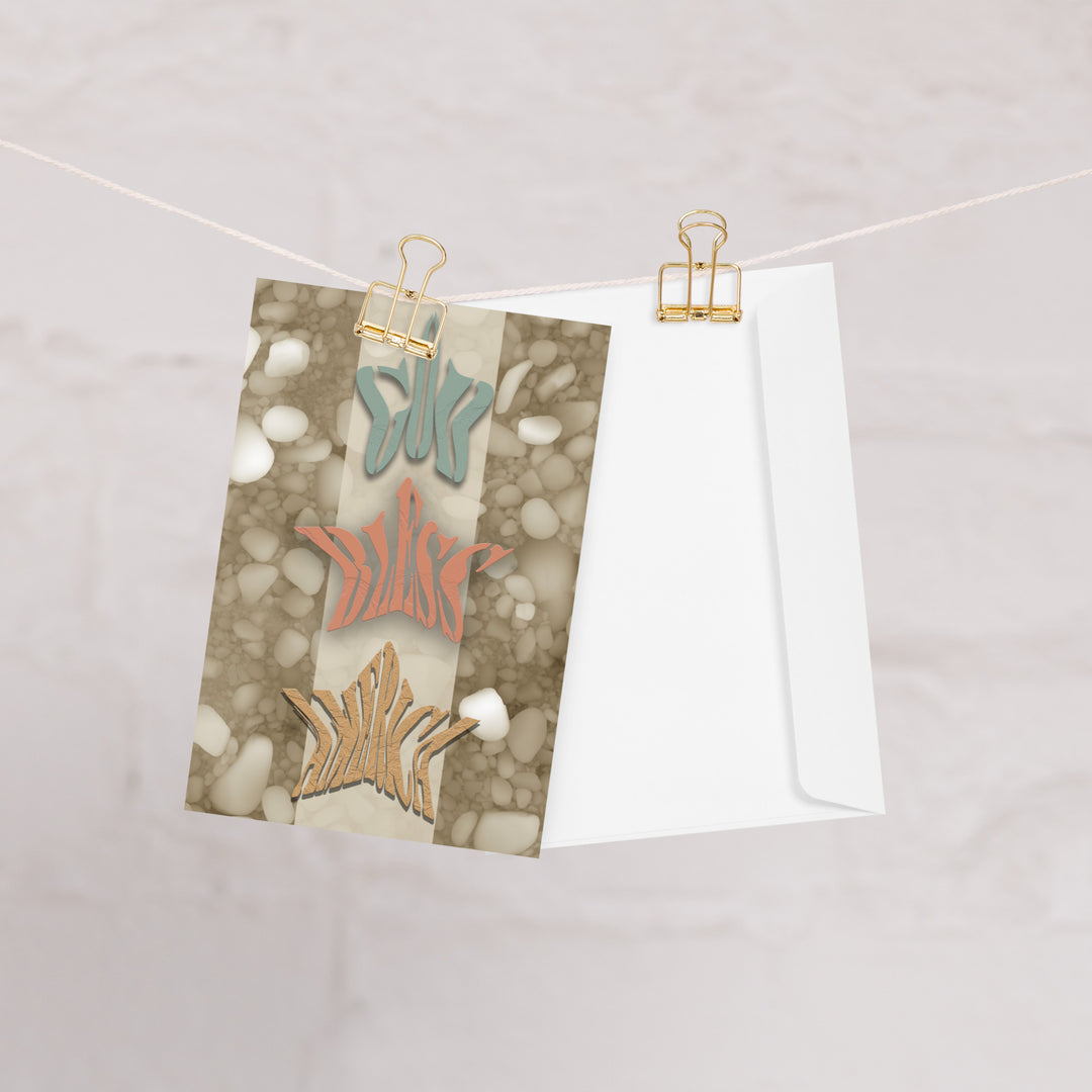 God bless america greeting card hanging on a line