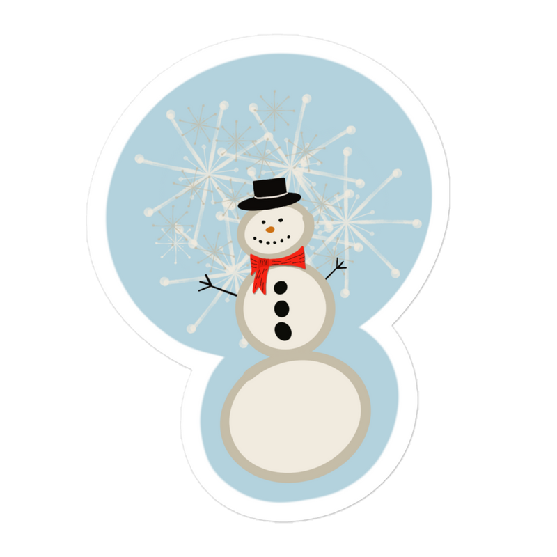 Happy Holiday Snowman Sticker
