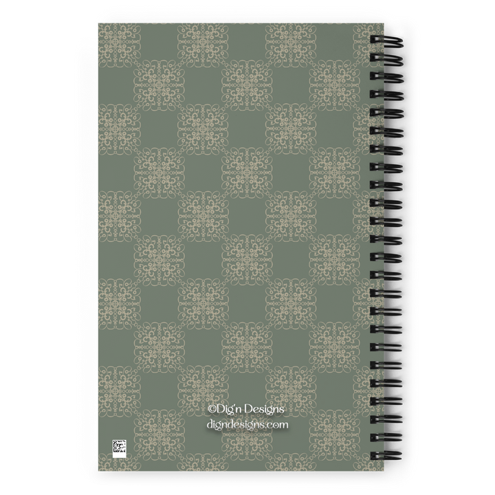 a back side of the product display of a notebook with the saying "all of the things" on it