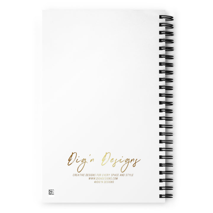 Back of the notebook or journal with the company name Dig&