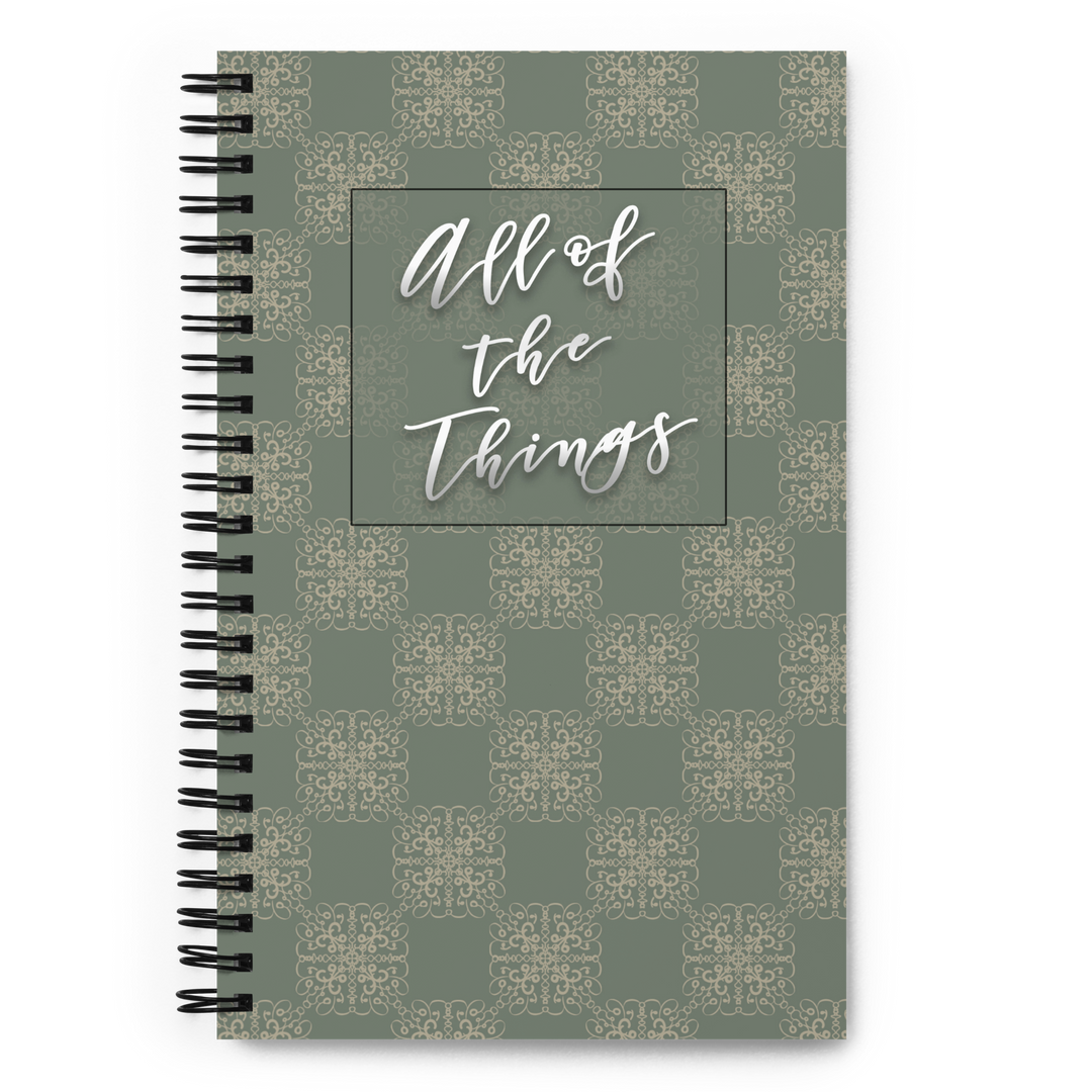 the product display of a notebook with the saying "all of the things" on it