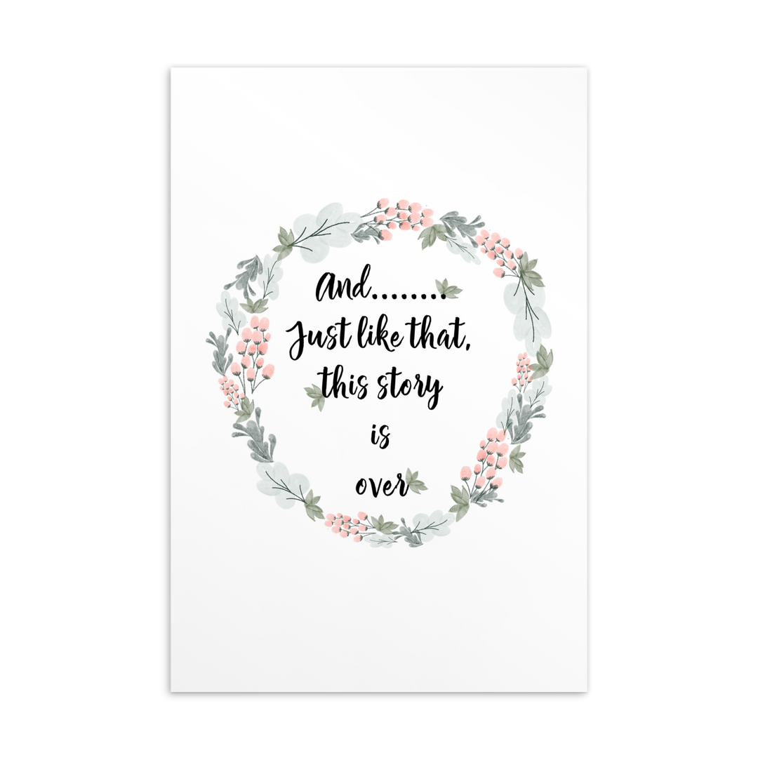 Stand alone picture of the extra wide floral book mark with the quote on it.
