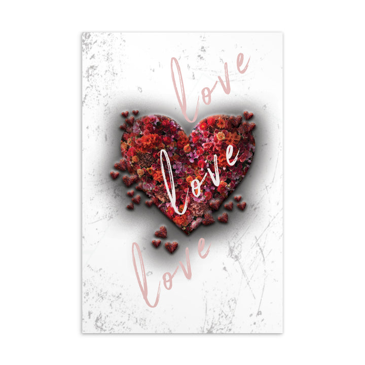 Display of the bookmark that says love love love on it