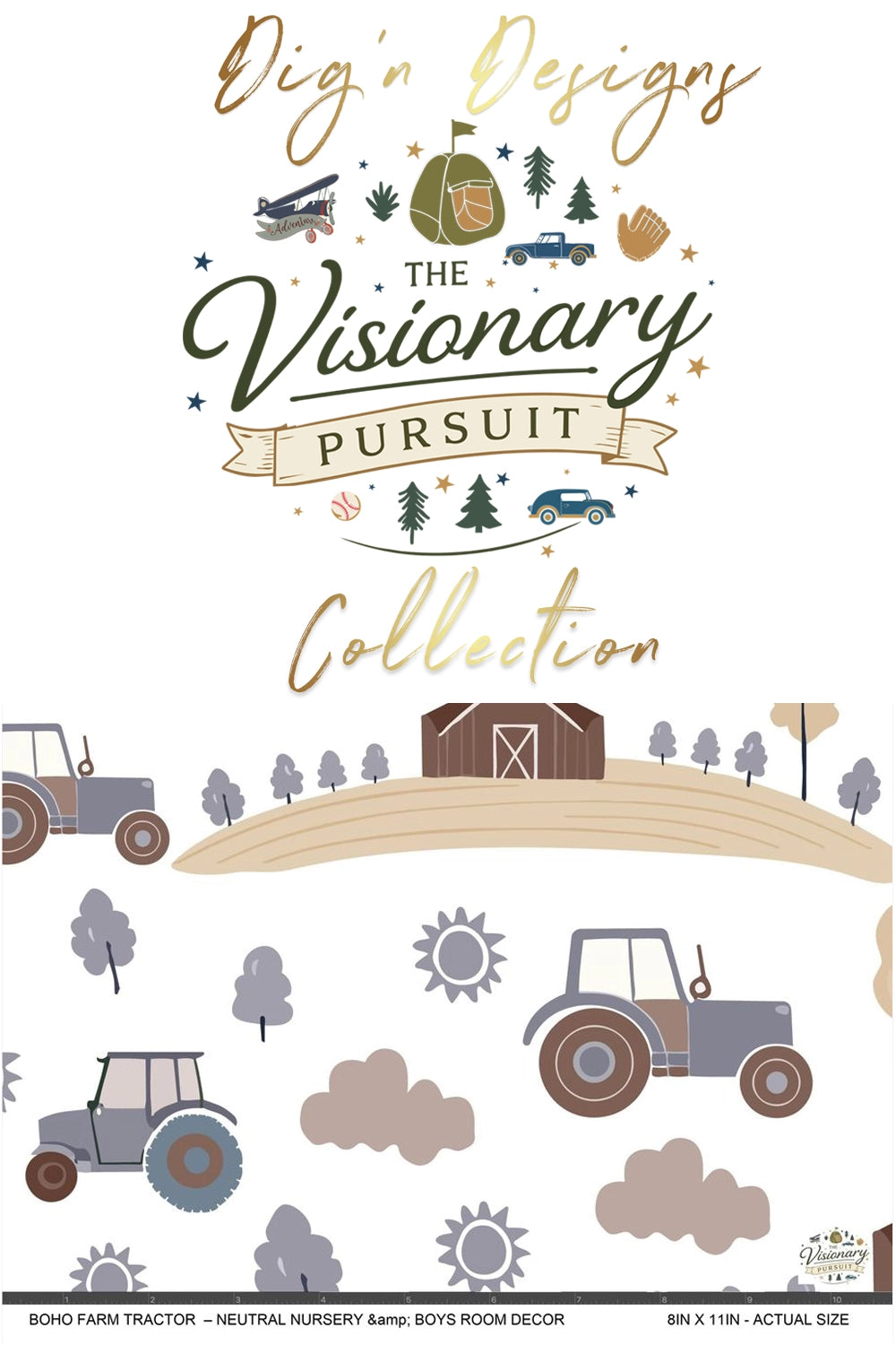 A nursery wall decal sheet from Dig&