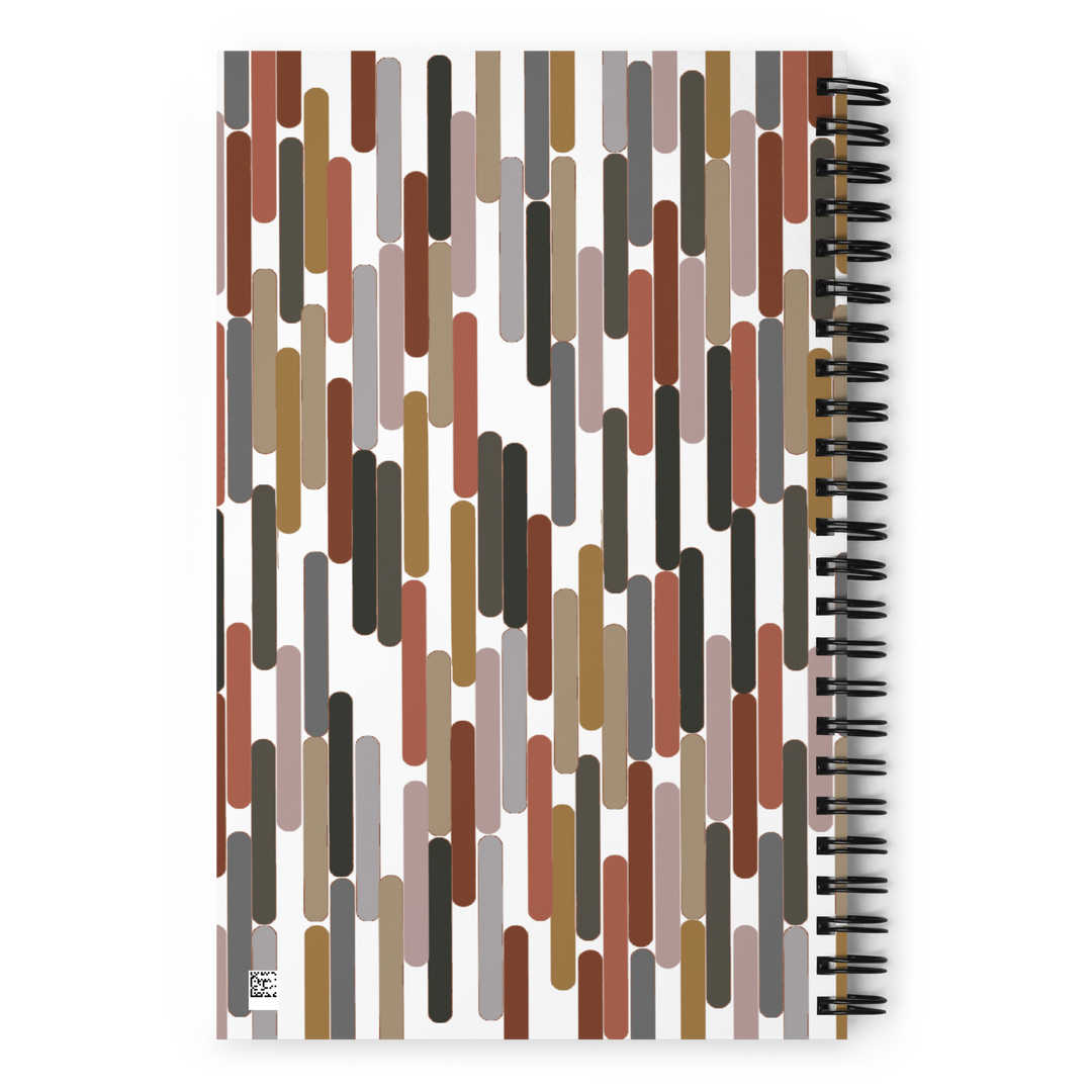 This shows the back of the spiral notebook